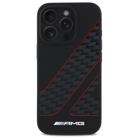 Etui AMG Checkered Flag Pattern MagSafe na iPhone 16 Pro - czarne Etui AMG Checkered Flag Pattern MagSafe na iPhone 16 Pro - czarne