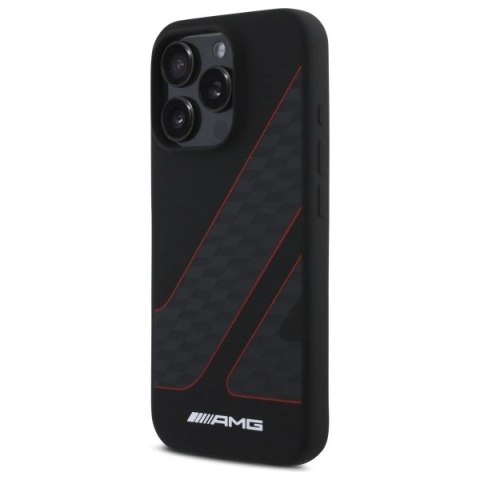 Etui AMG Checkered Flag Pattern MagSafe na iPhone 16 Pro - czarne Etui AMG Checkered Flag Pattern MagSafe na iPhone 16 Pro - czarne