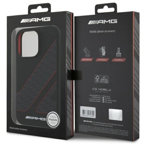 Etui AMG Checkered Flag Pattern MagSafe na iPhone 16 Pro - czarne Etui AMG Checkered Flag Pattern MagSafe na iPhone 16 Pro - czarne