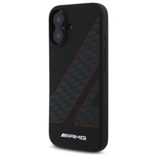 Etui AMG Checkered Flag Pattern MagSafe na iPhone 16 - czarne