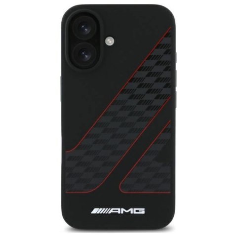 Etui AMG Checkered Flag Pattern MagSafe na iPhone 16 - czarne Etui AMG Checkered Flag Pattern MagSafe na iPhone 16 - czarne