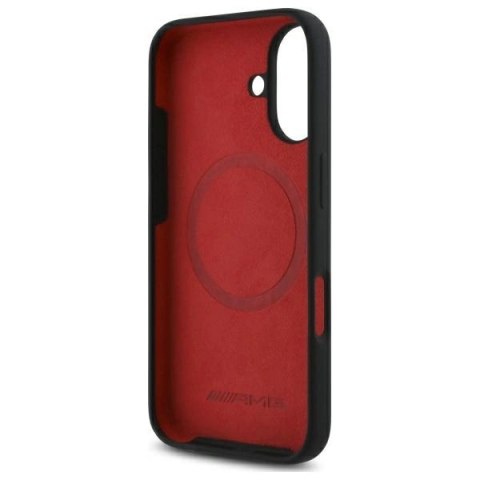 Etui AMG Checkered Flag Pattern MagSafe na iPhone 16 - czarne Etui AMG Checkered Flag Pattern MagSafe na iPhone 16 - czarne