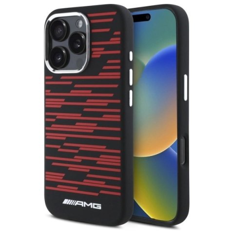 Etui AMG Silicone Graphics MagSafe na iPhone 16 Pro Max - czarne Etui AMG Silicone Graphics MagSafe na iPhone 16 Pro Max - czarne
