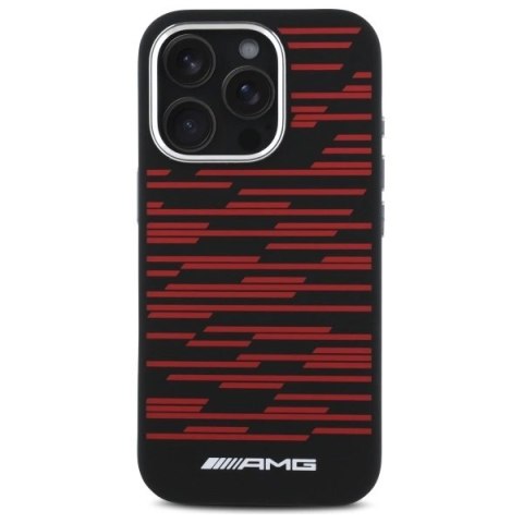 Etui AMG Silicone Graphics MagSafe na iPhone 16 Pro Max - czarne Etui AMG Silicone Graphics MagSafe na iPhone 16 Pro Max - czarne
