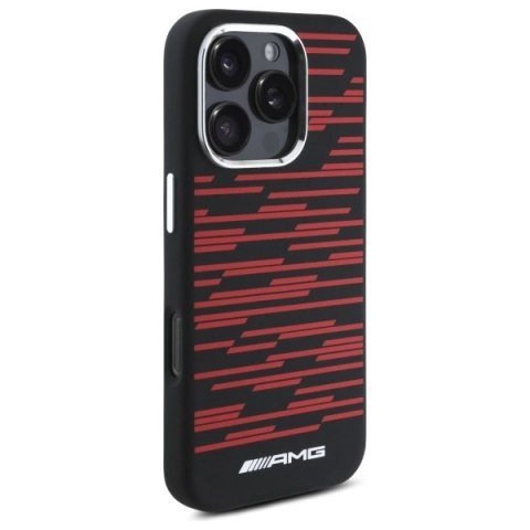 Etui AMG Silicone Graphics MagSafe na iPhone 16 Pro - czarne Etui AMG Silicone Graphics MagSafe na iPhone 16 Pro - czarne