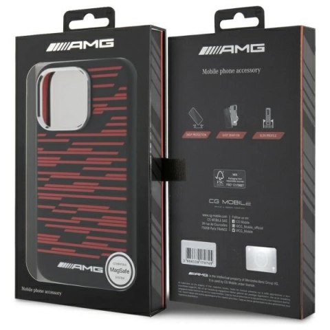 Etui AMG Silicone Graphics MagSafe na iPhone 16 Pro - czarne Etui AMG Silicone Graphics MagSafe na iPhone 16 Pro - czarne