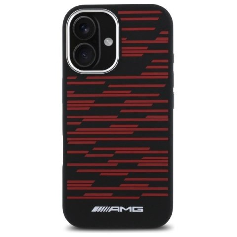Etui AMG Silicone Graphics MagSafe na iPhone 16 - czarne Etui AMG Silicone Graphics MagSafe na iPhone 16 - czarne