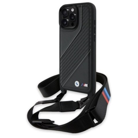 Etui BMW M Edition Carbon Stripe & Strap na iPhone 16 Pro Max - czarne Etui BMW M Edition Carbon Stripe & Strap na iPhone 16 Pro Max - czarne