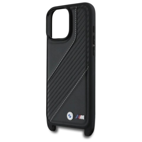 Etui BMW M Edition Carbon Stripe & Strap na iPhone 16 Pro Max - czarne Etui BMW M Edition Carbon Stripe & Strap na iPhone 16 Pro Max - czarne