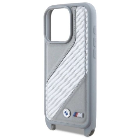 Etui BMW M Edition Carbon Stripe & Strap na iPhone 16 Pro Max - szare Etui BMW M Edition Carbon Stripe & Strap na iPhone 16 Pro Max - szare