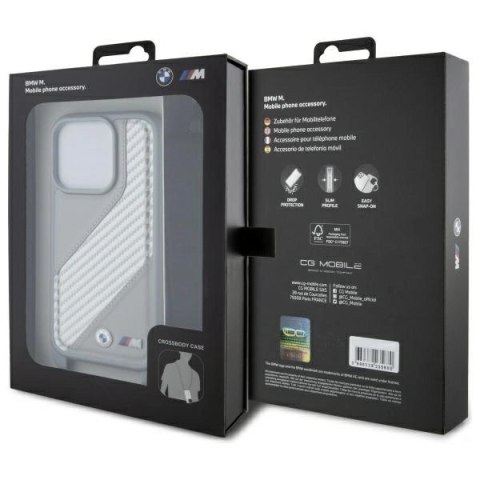 Etui BMW M Edition Carbon Stripe & Strap na iPhone 16 Pro Max - szare Etui BMW M Edition Carbon Stripe & Strap na iPhone 16 Pro Max - szare