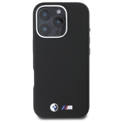 Etui BMW M Edition Kevlar wrapped metal na iPhone 16 Pro - czarne Etui BMW M Edition Kevlar wrapped metal na iPhone 16 Pro - czarne