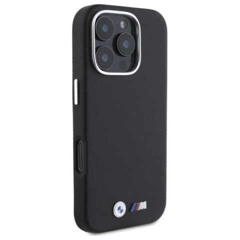 Etui BMW M Edition Kevlar wrapped metal na iPhone 16 Pro - czarne Etui BMW M Edition Kevlar wrapped metal na iPhone 16 Pro - czarne