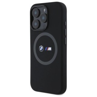 Etui BMW M Silicone Printed Ring MagSafe na iPhone 16 Pro - czarne