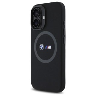 Etui BMW M Silicone Printed Ring MagSafe na iPhone 16 - czarne