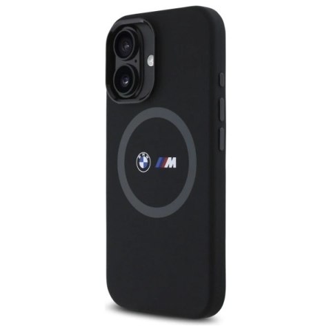 Etui BMW M Silicone Printed Ring MagSafe na iPhone 16 - czarne
