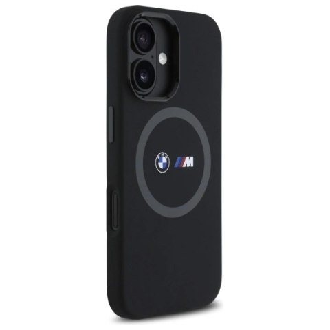 Etui BMW M Silicone Printed Ring MagSafe na iPhone 16 - czarne