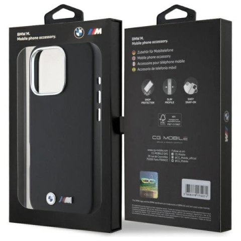 Etui BMW M Smooth Full Wrapped Metal MagSafe na iPhone 16 Pro Max - czarne