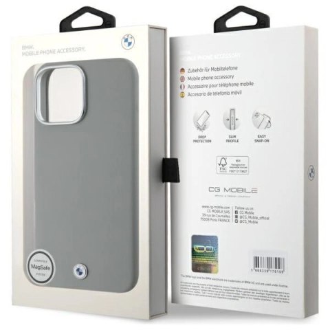 Etui BMW Sign Full Wrapped Metal MagSafe na iPhone 16 Pro Max - szare