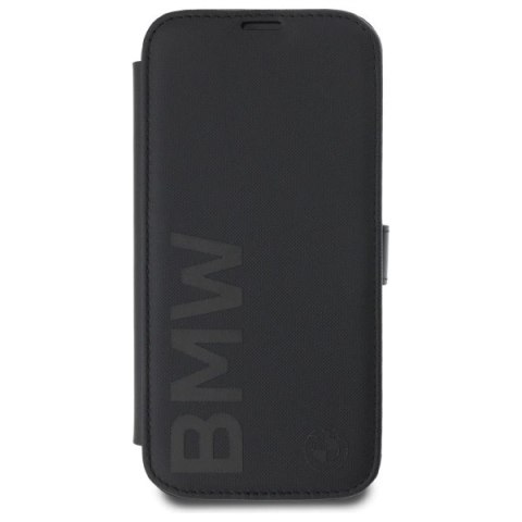 Etui BMW Signature Leather Wordmark na iPhone 16 Pro - czarne