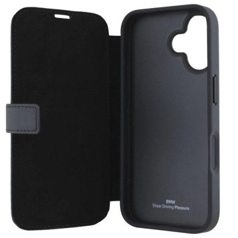 Etui BMW Signature Leather Wordmark na iPhone 16 - czarne Etui BMW Signature Leather Wordmark na iPhone 16 - czarne