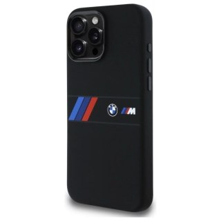 Etui BMW Silicone Middle Stripe MagSafe na iPhone 16 Pro Max - czarne