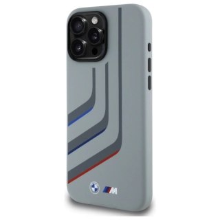 Etui BMW Silicone Turning Lines MagSafe na iPhone 16 Pro Max - szare
