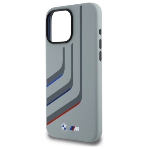 Etui BMW Silicone Turning Lines MagSafe na iPhone 16 Pro Max - szare