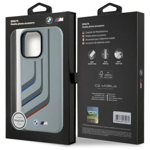 Etui BMW Silicone Turning Lines MagSafe na iPhone 16 Pro Max - szare