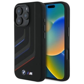 Etui BMW Silicone Turning Lines MagSafe na iPhone 16 Pro - czarne