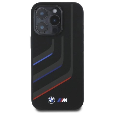 Etui BMW Silicone Turning Lines MagSafe na iPhone 16 Pro - czarne Etui BMW Silicone Turning Lines MagSafe na iPhone 16 Pro - czarne