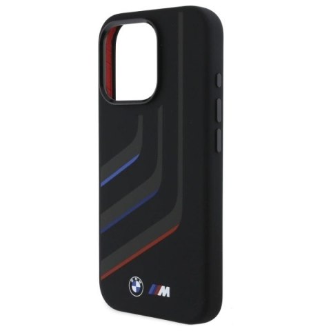Etui BMW Silicone Turning Lines MagSafe na iPhone 16 Pro - czarne Etui BMW Silicone Turning Lines MagSafe na iPhone 16 Pro - czarne