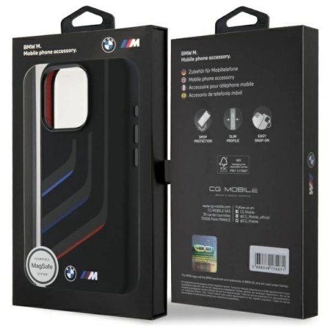 Etui BMW Silicone Turning Lines MagSafe na iPhone 16 Pro - czarne Etui BMW Silicone Turning Lines MagSafe na iPhone 16 Pro - czarne