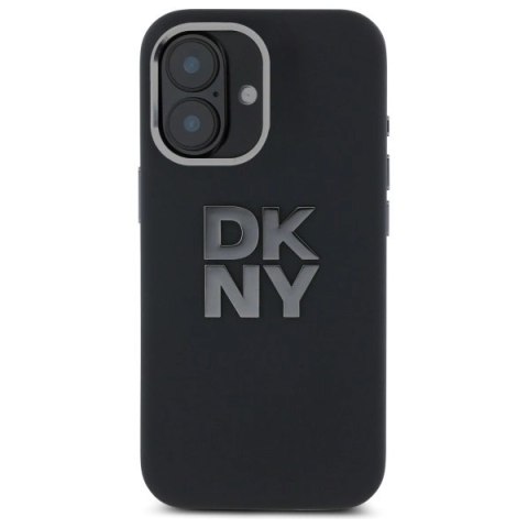 Etui DKNY Liquid Silicone Metal Logo na iPhone 16 - czarne Etui DKNY Liquid Silicone Metal Logo na iPhone 16 - czarne