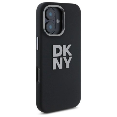 Etui DKNY Liquid Silicone Metal Logo na iPhone 16 - czarne Etui DKNY Liquid Silicone Metal Logo na iPhone 16 - czarne