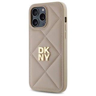 Etui DKNY Quilted Stack Logo na iPhone 14 Pro Max - beżowe