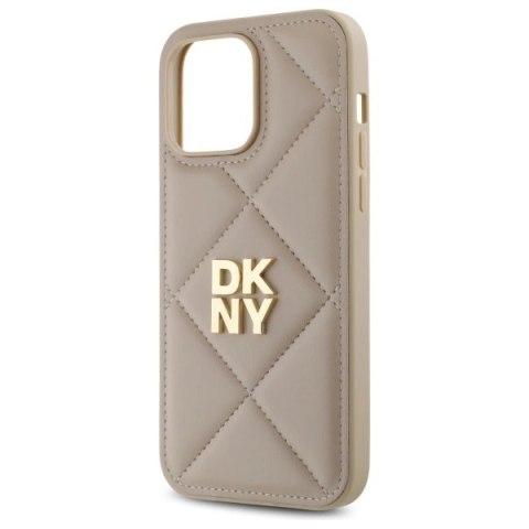 Etui DKNY Quilted Stack Logo na iPhone 14 Pro Max - beżowe Etui DKNY Quilted Stack Logo na iPhone 14 Pro Max - beżowe
