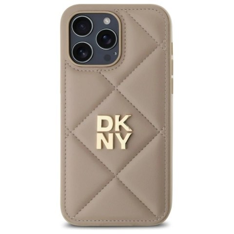 Etui DKNY Quilted Stack Logo na iPhone 14 Pro - beżowe Etui DKNY Quilted Stack Logo na iPhone 14 Pro - beżowe
