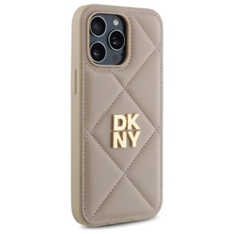 Etui DKNY Quilted Stack Logo na iPhone 14 Pro - beżowe Etui DKNY Quilted Stack Logo na iPhone 14 Pro - beżowe