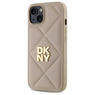 Etui DKNY Quilted Stack Logo na iPhone 14 - beżowe