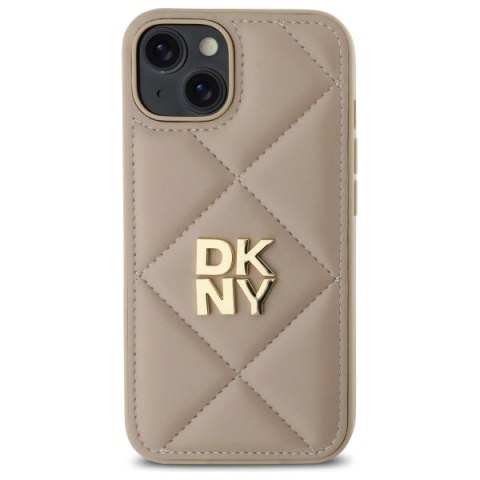 Etui DKNY Quilted Stack Logo na iPhone 14 - beżowe Etui DKNY Quilted Stack Logo na iPhone 14 - beżowe