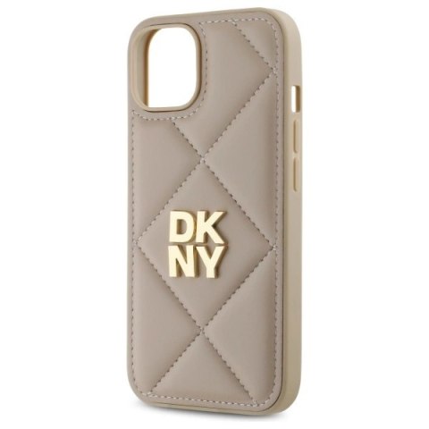 Etui DKNY Quilted Stack Logo na iPhone 14 - beżowe Etui DKNY Quilted Stack Logo na iPhone 14 - beżowe