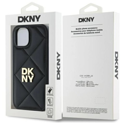 Etui DKNY Quilted Stack Logo na iPhone 14 - czarne Etui DKNY Quilted Stack Logo na iPhone 14 - czarne