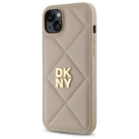 Etui DKNY Quilted Stack Logo na iPhone 15 Plus - beżowe Etui DKNY Quilted Stack Logo na iPhone 15 Plus - beżowe