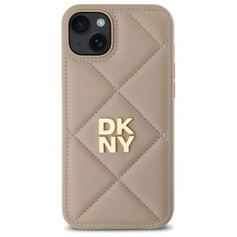 Etui DKNY Quilted Stack Logo na iPhone 15 Plus - beżowe Etui DKNY Quilted Stack Logo na iPhone 15 Plus - beżowe