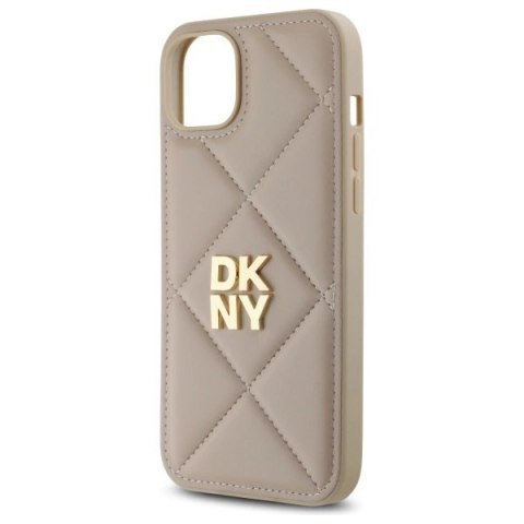 Etui DKNY Quilted Stack Logo na iPhone 15 Plus - beżowe Etui DKNY Quilted Stack Logo na iPhone 15 Plus - beżowe