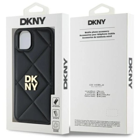 Etui DKNY Quilted Stack Logo na iPhone 15 Plus - czarne Etui DKNY Quilted Stack Logo na iPhone 15 Plus - czarne