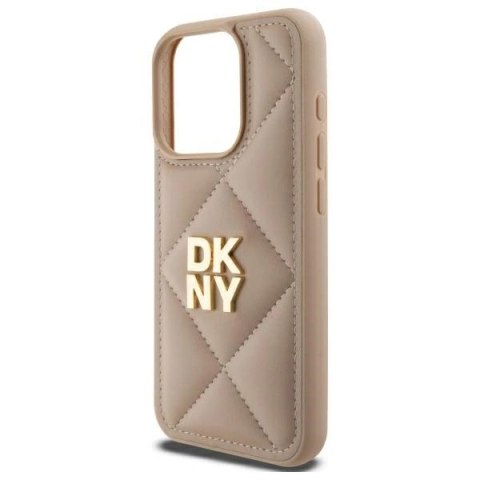 Etui DKNY Quilted Stack Logo na iPhone 15 Pro - beżowe Etui DKNY Quilted Stack Logo na iPhone 15 Pro - beżowe