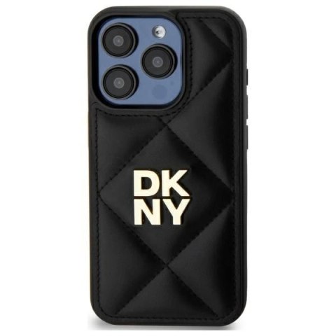 Etui DKNY Quilted Stack Logo na iPhone 15 Pro - czarne Etui DKNY Quilted Stack Logo na iPhone 15 Pro - czarne