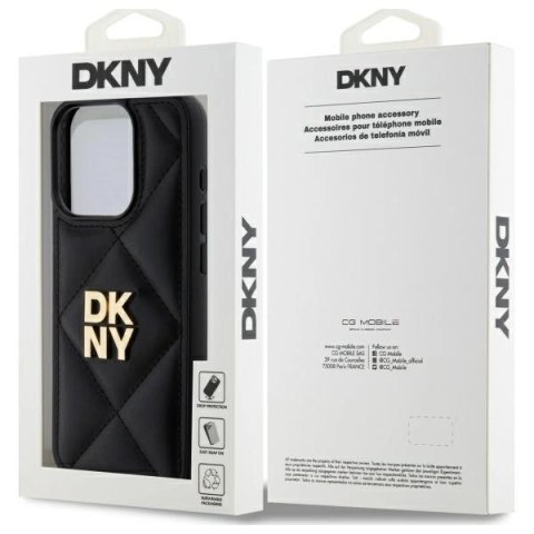 Etui DKNY Quilted Stack Logo na iPhone 15 Pro - czarne Etui DKNY Quilted Stack Logo na iPhone 15 Pro - czarne